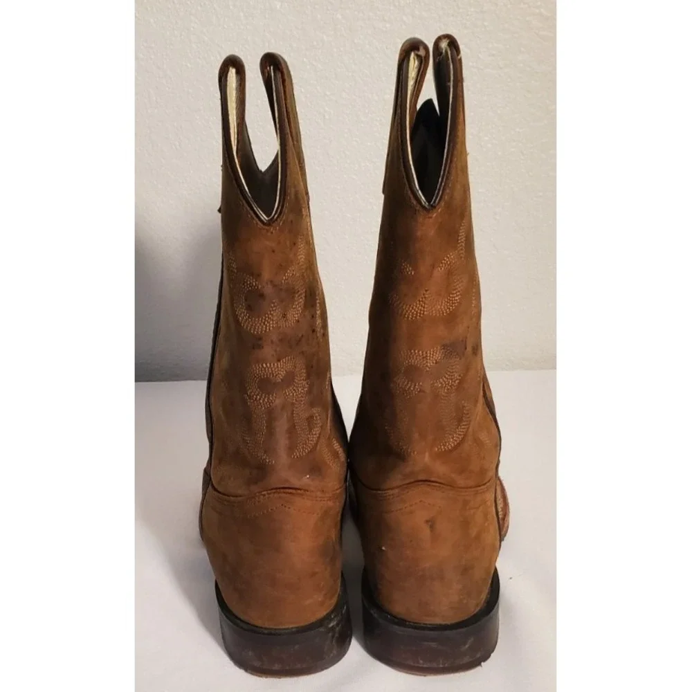 Cody James BBSC1904 Brown Leather Square Toe Cowboy Western‎ Boots Youth Size 4D